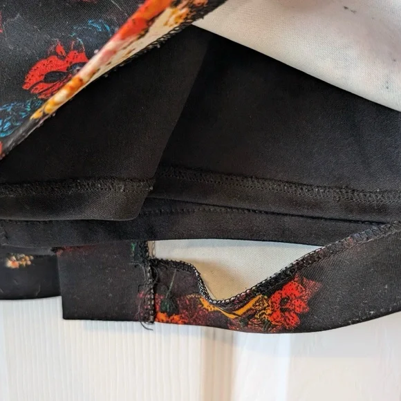 Size 10 Lined Floral Cynthia Rowley Black Pencil Skirt Maximalist Whimsical - Picture 12 of 12